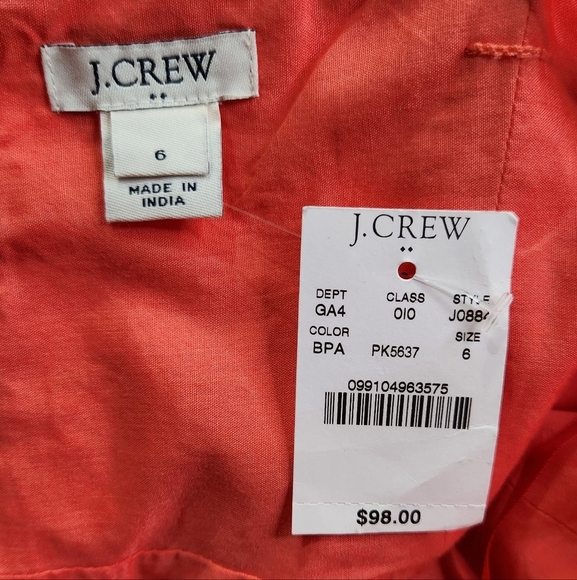 J CREW Factory NWT Eyelet Strapless Dress Salmon Pink Sz 6 - Picture 2 of 9